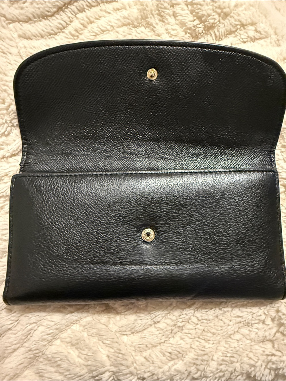 Coach Black Pebbled Leather w/ Removable Checkbook Wallet 2Fer - Picture 12 of 13